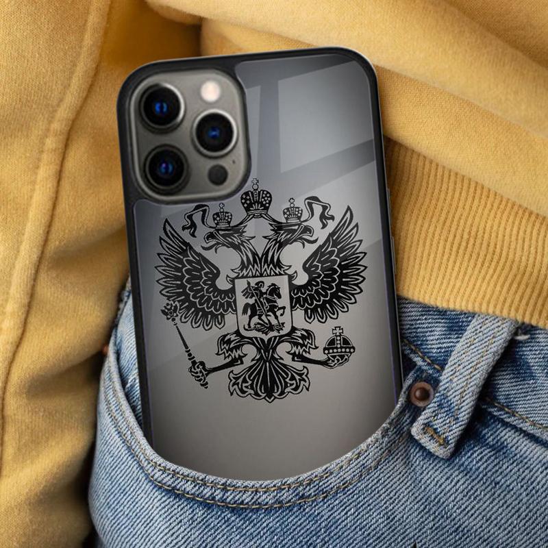 Russia Russian Coat Of Arms Magnetic Soft Phone Case for iPhone 16 Promax 15 Pro 13 14 Plus 11 12 Mini MagSafe Coque
