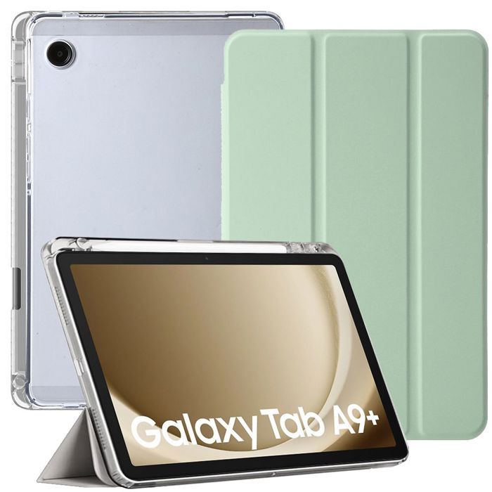 Coque de Protection - BOOLING - Samsung Galaxy Tab A9+ / A9 Plus - Antichoc - Vert - Porte-Stylet