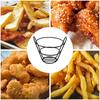 French Fry Holder Stainless Steel Heavy Duty Cone Like Fry Basket French Fries Holder Food Restaurant Table Serving Supplies