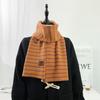 Chic style cute soft sister wool small scarf women's autumn and winter retro horizontal strip Korean version short thickened student scarf