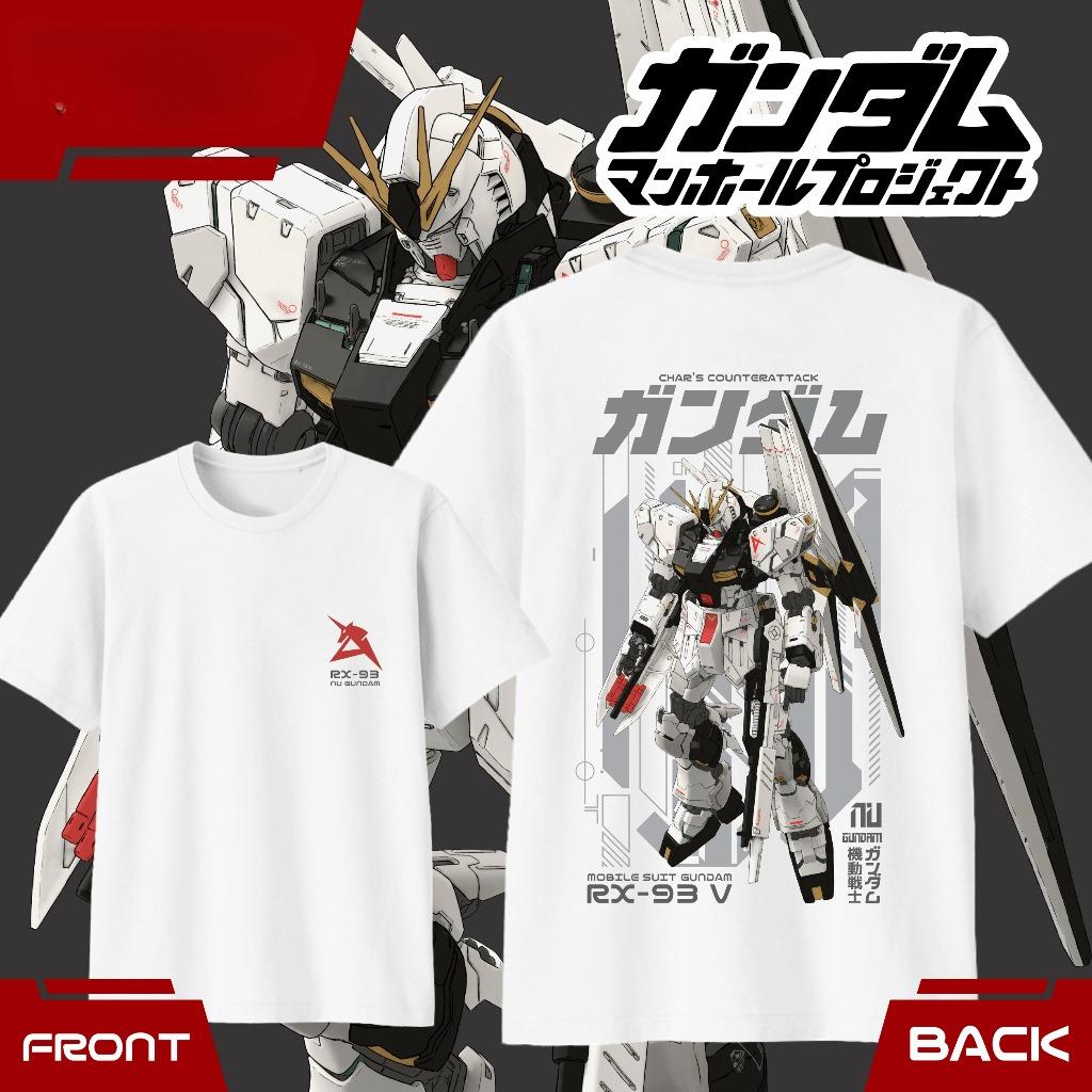 

Gundam Anime Printing Oversized Cotton Tshirt Men and Women Comfortable Fashion Street Y2K Summer Absorb Sweat Loose Tshirt S