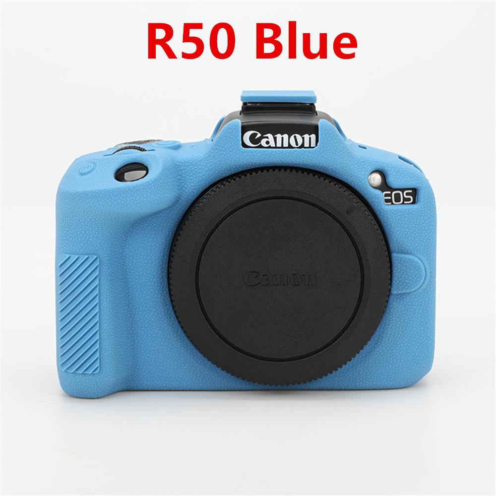 Litchi Pattern Soft Silicone Camera Body Case For Canon EOS 5D3 5D4 R50 R6 R6II R8 Rubber Cover Skin