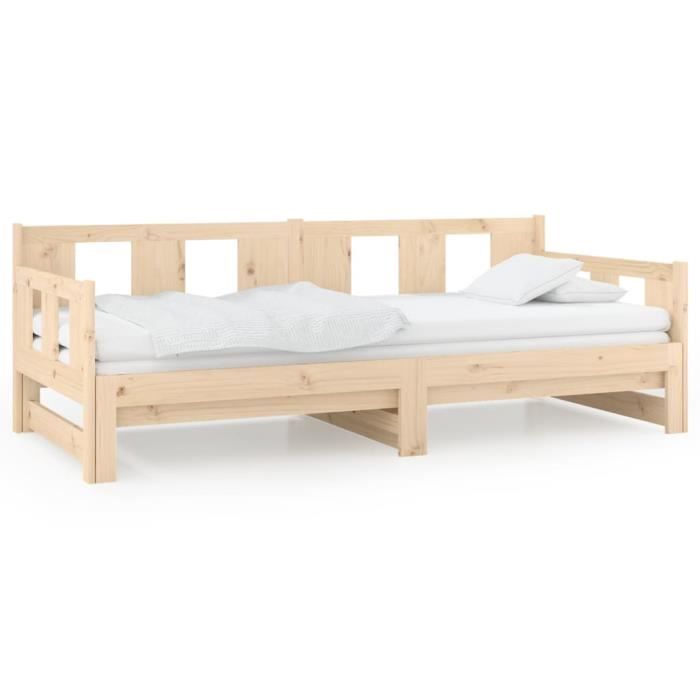 VidaXL Lit coulissant Bois de pin solide 2x(90x200) cm 820282