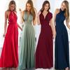 Sexy Women Multi-worn V-neck Wrap Around Design Robe Maxi Dress