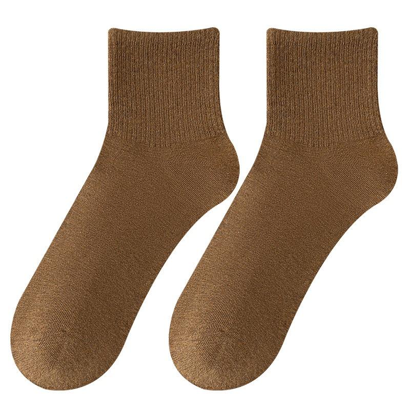 Men Winter New Style All Purpose Warm Solid Color Anti Pilling Sweat Absorbing Sports Cotton Socks
