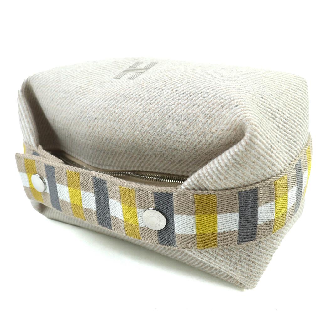 Pristine HERMES Pouch BRIDE A BLACK PM OC Serie Button Handbag wool Women Used