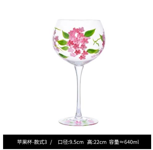Hand-painted Champagne Wine Glasses Colored Tall Glass Cup Crystal Glass Red Wine Cup Home High-end Cocktail Beer Goblet Glasses