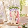 Resin Girl Shape Planter Decoration Fairy Flowerpot Desk Ornaments Flower Pot  Indoor