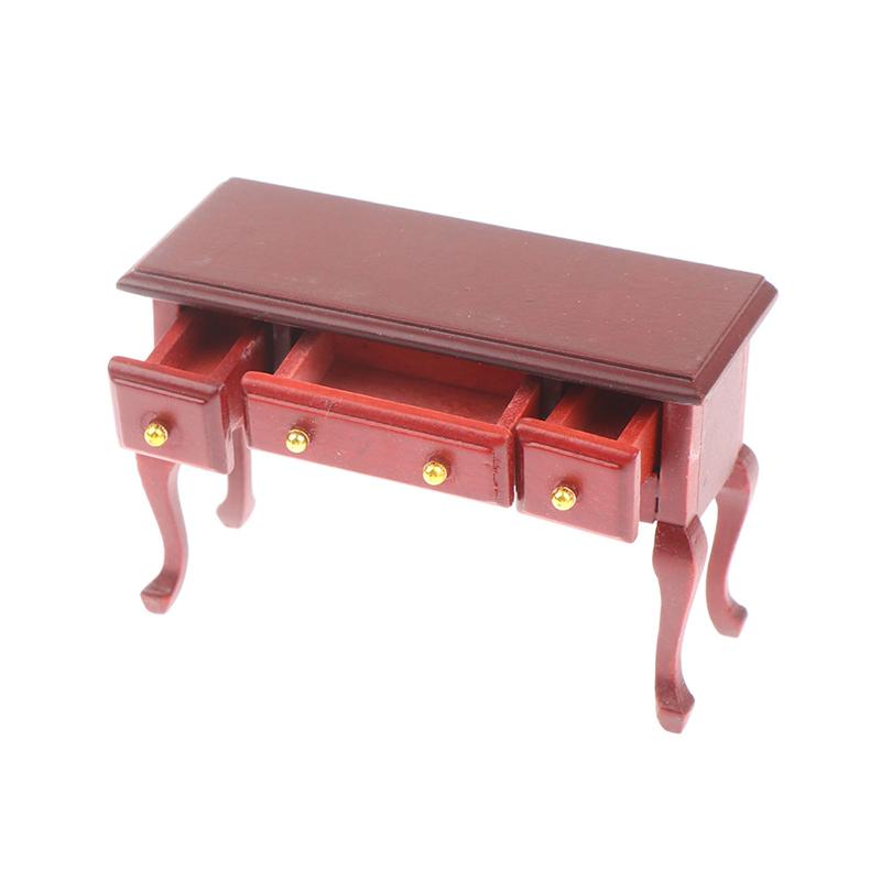 1:12 Puppenhaus Holzschreibtisch Schreibstudientisch Schminktisch Möbel Modell Spielzeug