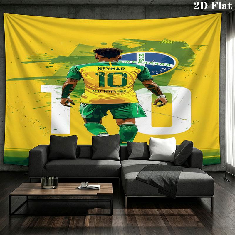 Neymar Wall Tapestry Aesthetic Wall Hanging Printed Fabric Blanket Decorative Tapestries for Bedroom Living Room Home Decor