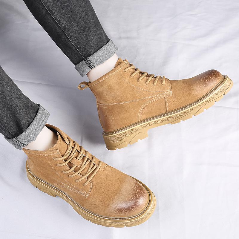 Fashion Genuine Leather Casual Shoes for Men British Style Spring/Autumn Ankle Boots Design Outdoor Handmade Hiking Travel Desert Shoes