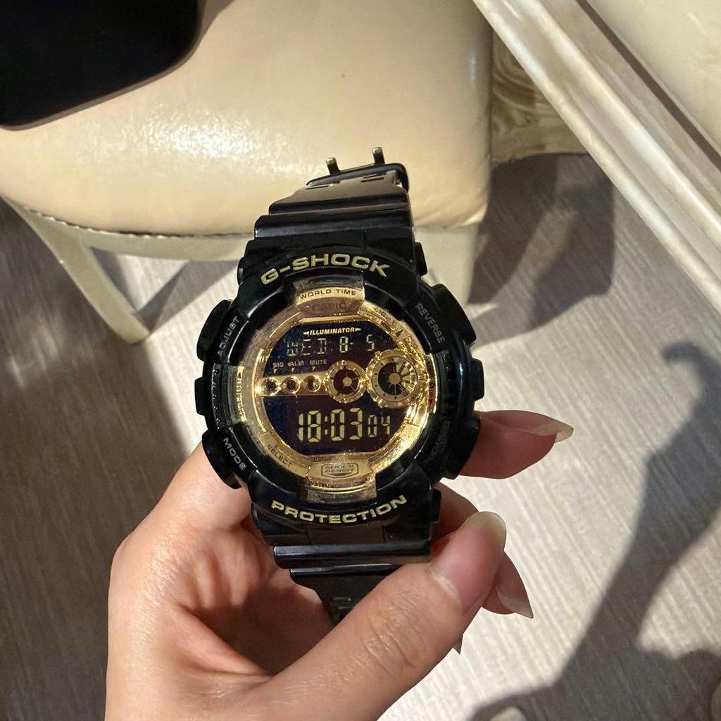 Used CASIO G-SHOCK Black X Gold Digital Watch
