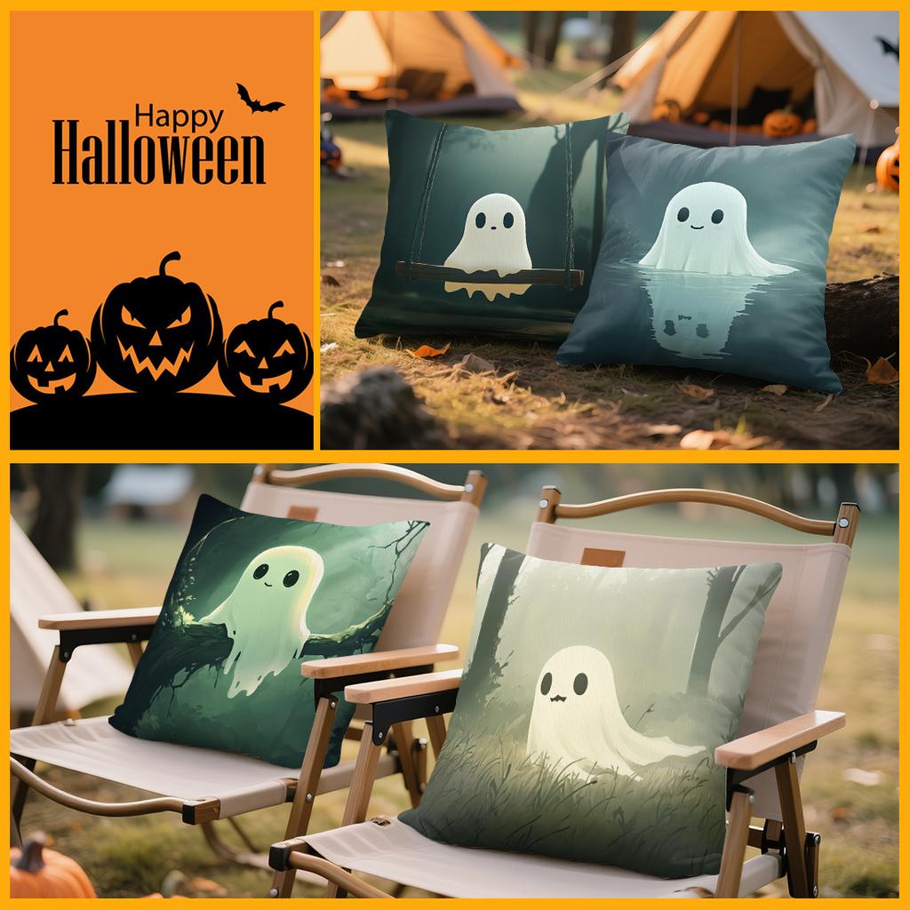 Halloween Ghost Theme Cushions Pillowcase Polyester Cushion Cover Throw Pillow Sofa Decoration Pillowcover Home Car Decor