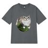 Funny Watermelon Cat Silly Cat Meme printed T Shirt 2025 New Men Women Oversized short sleeve T-shirts Unisex 100% Cotton Tops