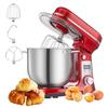 Biolomix Stand Mixer, 1200W DC Quiet Motor 6L Stainless Steel Bowl, 6+Pulse Speeds Electric Kitchen Mixer with LCD Timer, Dough Hook, Beater, Whisk