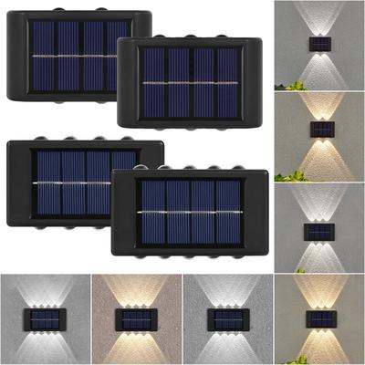 Wodoodporna Zewnętrzna Lampa Solarna Ścienna - Oświetlenie Up/Down na Patio i do Krajobrazu, Dekoracja Ścienna