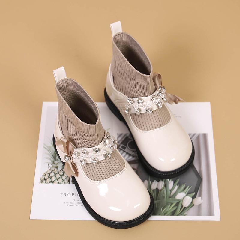 2025 Toamnă Iarnă Cizme Noi pentru Copii Cizme la Modă Negre Simple Casual Pantofi din Piele pentru Copii