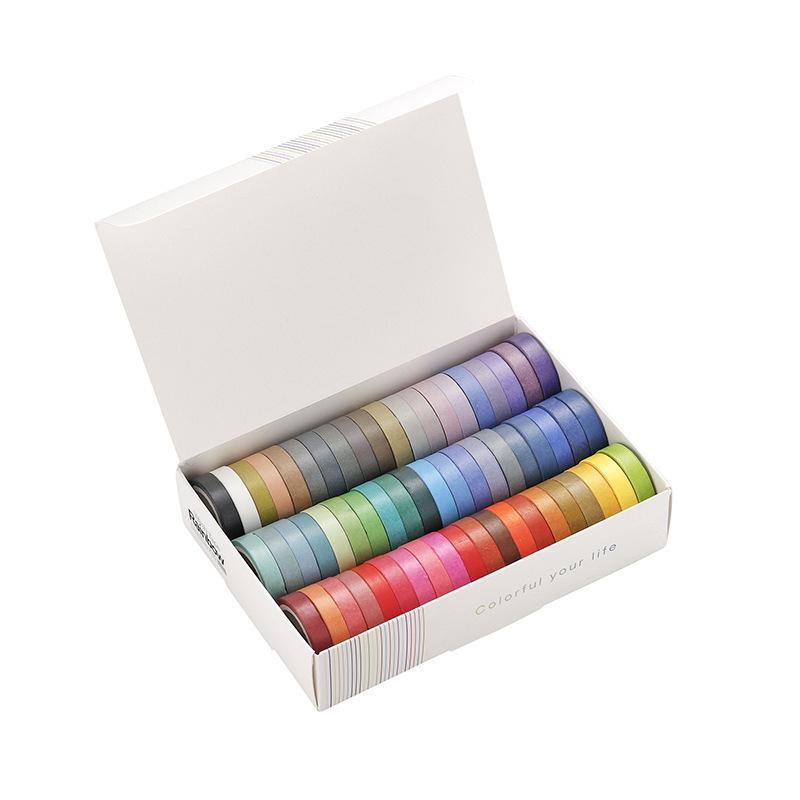 60 Rolls 4m Colorful Ultra-Thin Washi Tape Stickers, Art Journal Border Decor Tape, Student Diary DIY Collage Material