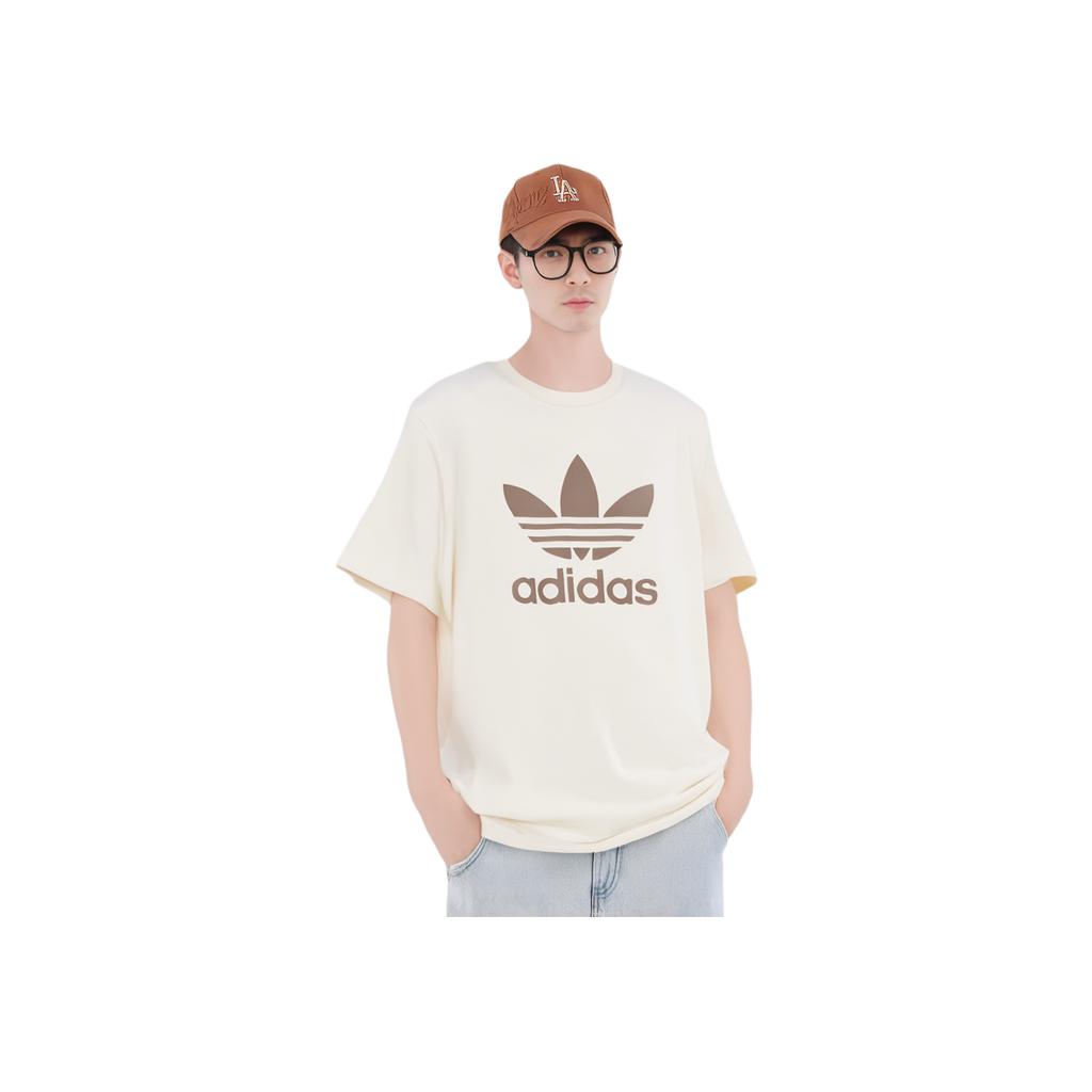 Adidas Originals Adicolor Trefoil Logo Soft Comfortable Short Sleeve T-Shirt Men Tops Magic-White JD0538