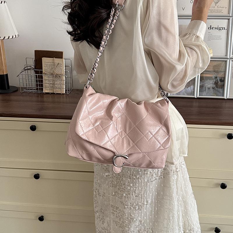 2026 Women's Large-Capacity Cross-Body Chain Tote - Stylish, Casual, and Shiny