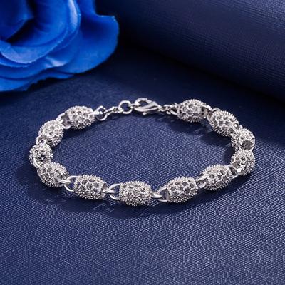 Koreańska Moda Łańcuszek z Koralikami Szczęścia Srebro Próby 925 Bransoletka dla Kobiet Modna Biżuteria Ślubna Imprezowa Charms Prezent Świąteczny