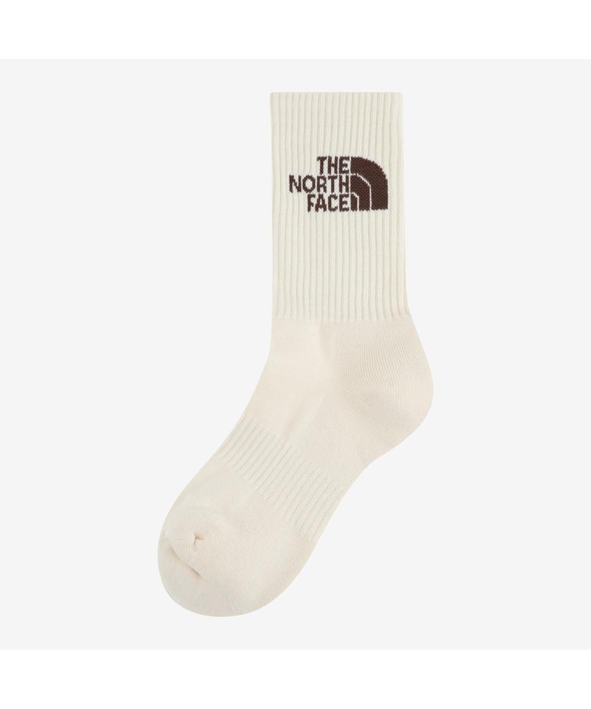 Noseupeiseu Ny4Ms00N White Label Logo Mid Socks Cream