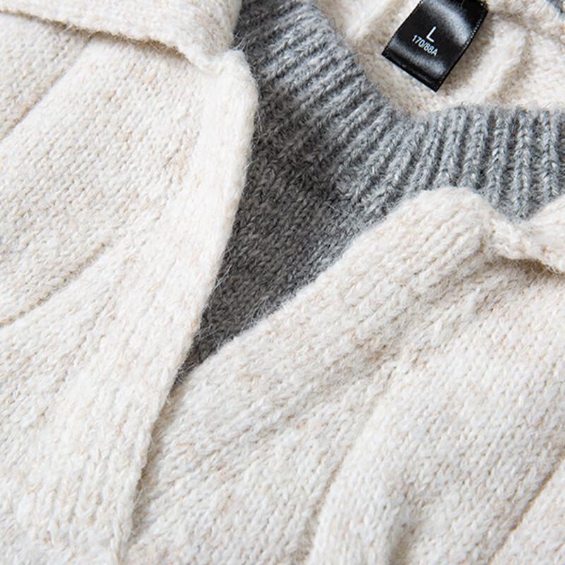 NASA MARVEL Men's Cable Knit Lapel Sweater