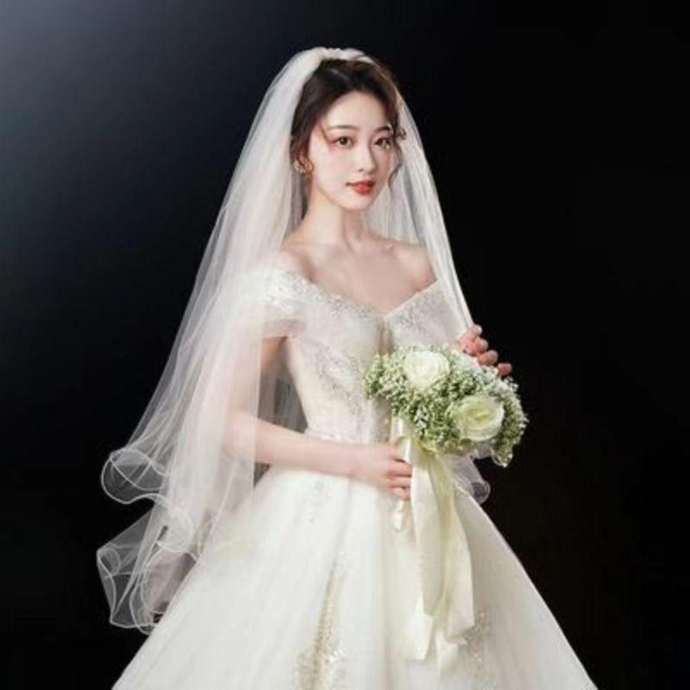Short Wedding Veils Two Layer Bride Head Gauze New Bridal Veil  Bride Accessories