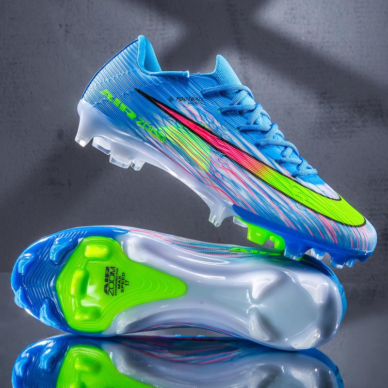 Crampons de Football Synthétique Basse Cheville Flyknit Sans Couture pour Homme avec Crampons Longs