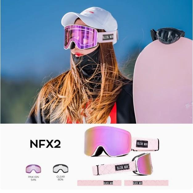 Ski goggles for men and women, adult-sized, with cylindrical lenses, double-layered anti-fog and windproof design, and a clip-on feature for