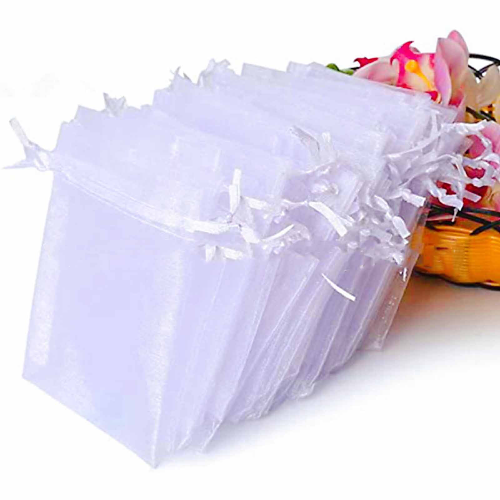 

Solid Color Organza Gift Bags – Pearl Drawstring Pouches for Jewelry, Party Favors, Wedding & Holiday Packaging S