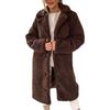 Women Overcoat Autumn Winter Women Trench Coat Long Style Pure Color Single-breasted Teddy Jacket  Windproof