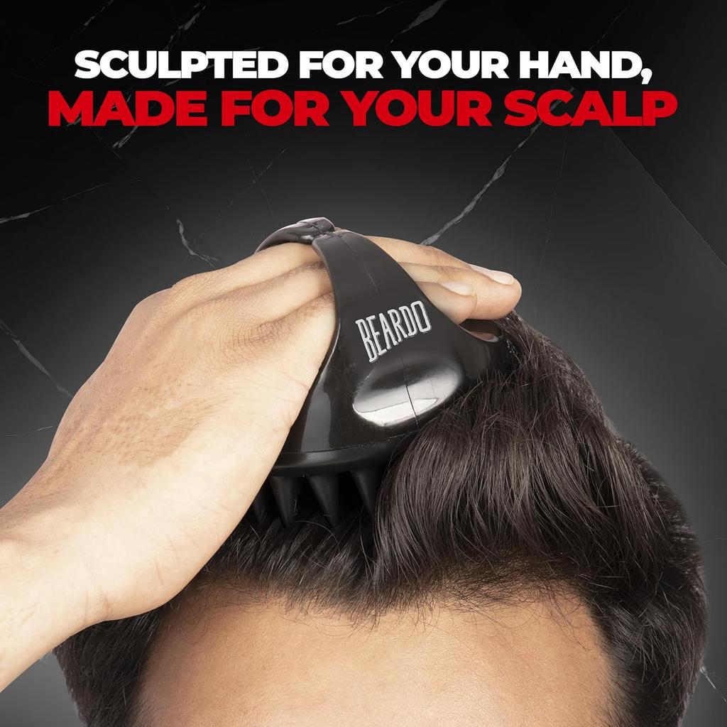 Beardo Advanced Scalp Massager With Ergonomic Handle Soft Silicone Bristles For Hair Cleaning Massage And Exfoliation Tool