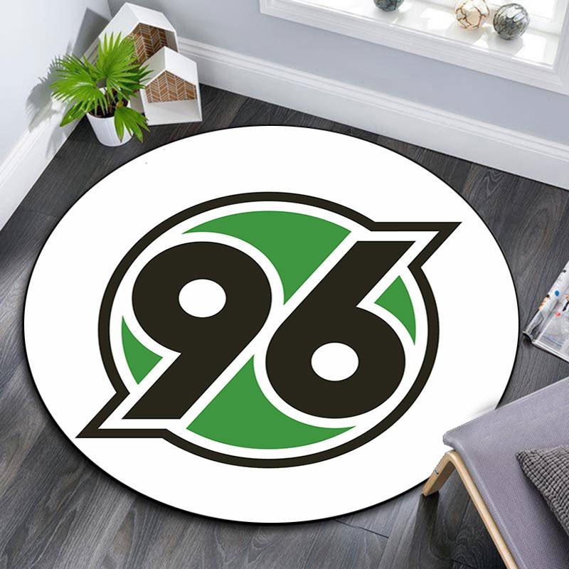 Hannover 96 FC Bedruckter Runder Teppich, Rutschfester Waschbarer Kreis-Teppich für Wohnzimmer Schlafzimmer Spielzimmer, Sportfan Dekoration, Feiertags-Geburtstagsgeschenk
