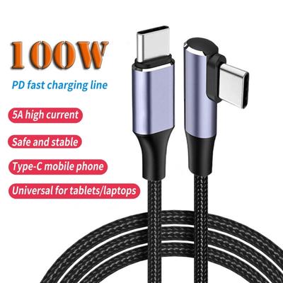 100W USB C To USB C Cable Fast Type C Charging Cable Nylon Braided 480Mbps Data Transfer For Smartphones Tablets Laptops