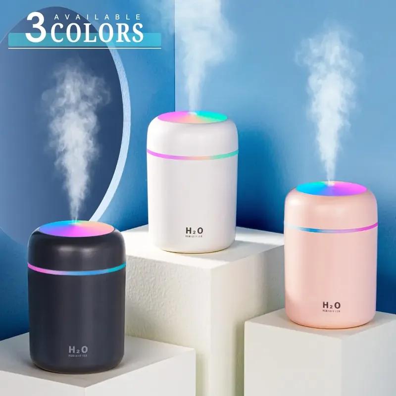 Portable USB Ultrasonic Aroma Diffuser, Colorful Cup Humidifier, Cool Mist Maker Air Purifier for Home & Car