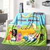 Name Custom Adventure-Time Print Flannel Blanket High Quality Warm Comfortable Cover for All Seasons Perfect for Gifts Home Decor
