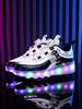 New runaway shoes children and girls flying invisible shrinkable boys deformation roller skates with lights wheels shoes