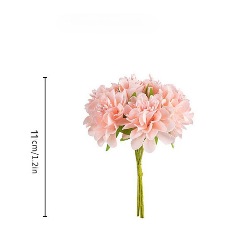 Mini Artificial Carnation Bouquet 6 Heads Handmade Silk Hydrangea Bouquet Realistic Diy Fake Plants Year'S Decor