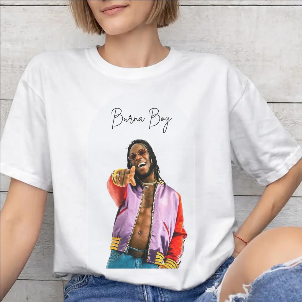 Burna Boy Singer Tee Shirt for Unisex Unisex Printed T Shirts Cotton Clothing
