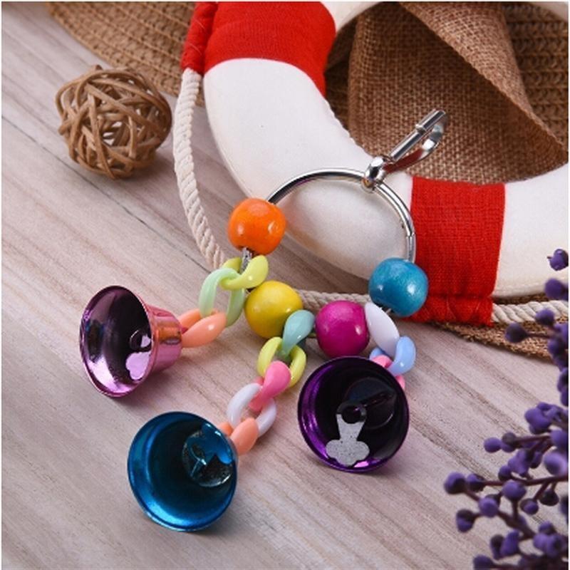 Bird Cage Toy Set with Bell Bridge Creative Parrots Small Birds Chewing Hanging Ring Toy Interactive Activity Toy