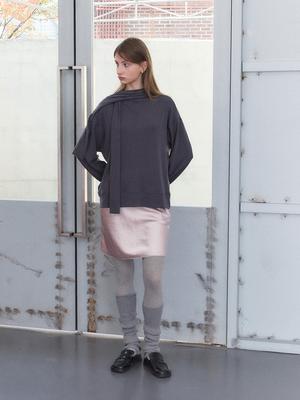 Sopeulleo Rin Scarf Neck Blouse Top_Charcoal