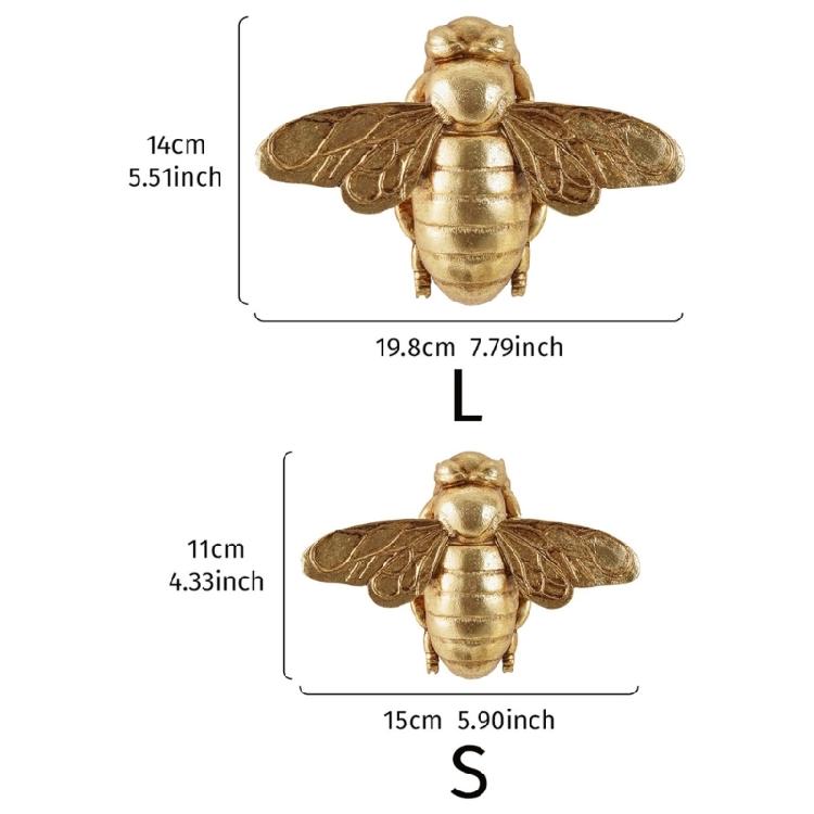 Resin Golden Bees Sculpture Hanging Animal Statue Ornament Adornment For Wall Display Housewarmings And Holiday Gift