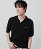 Ssei Essential Cable Open Collar Short Sleeve Knit Black