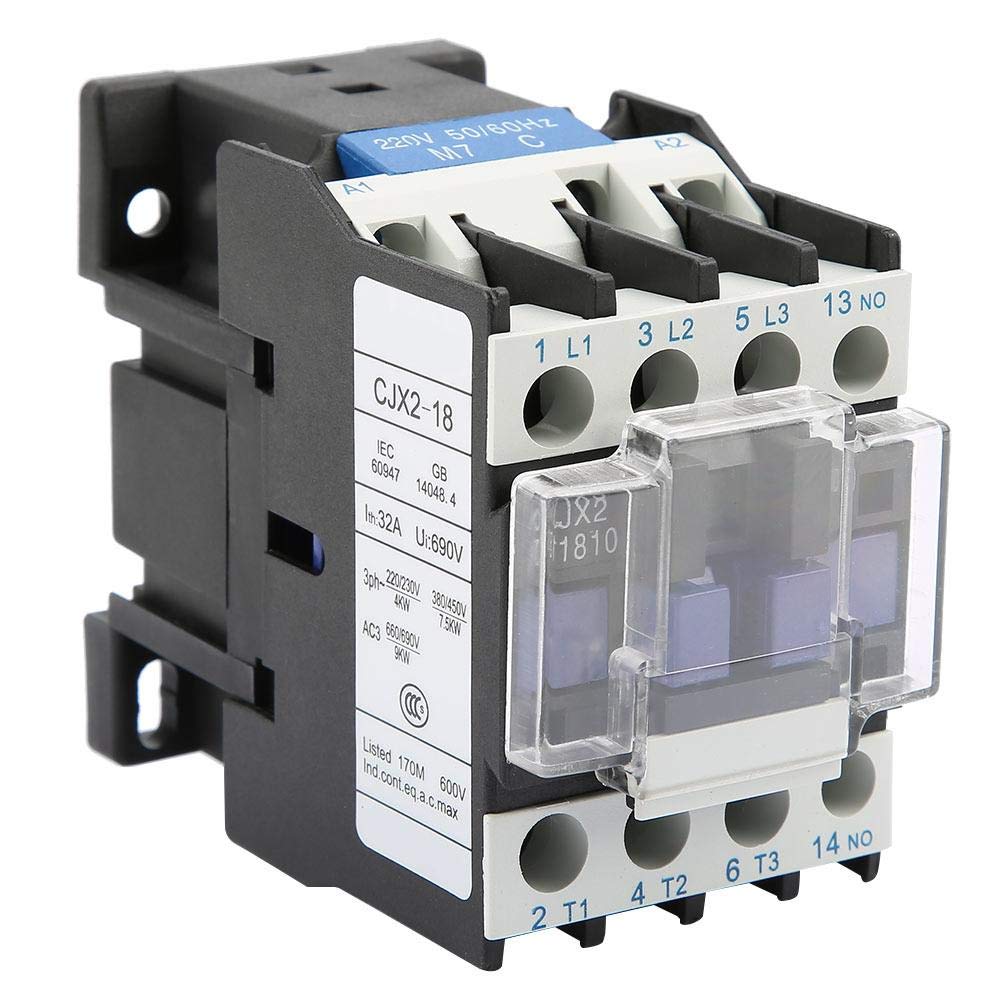 AC220V 18A Electrical Contactor, Electromagnetic Contactor, Electromagnetic Switch, Highly Sensitive Industrial Use, Suitable for