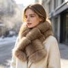 Breathable Winter Scarf Faux Fur Collar for Women, Plush Neck Warmer Scarf, Fluffy Fashion Wrap Scarves, Cold Weather, Thanksgiving Christmas