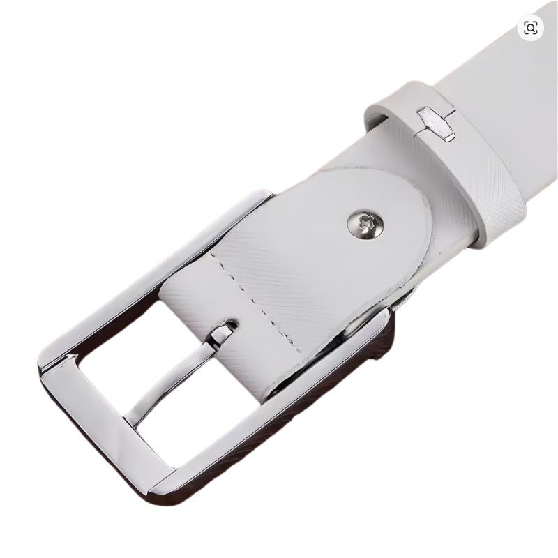 Men's Genuine Leather Color Block Pin Buckle Belt - Stylish & Versatile