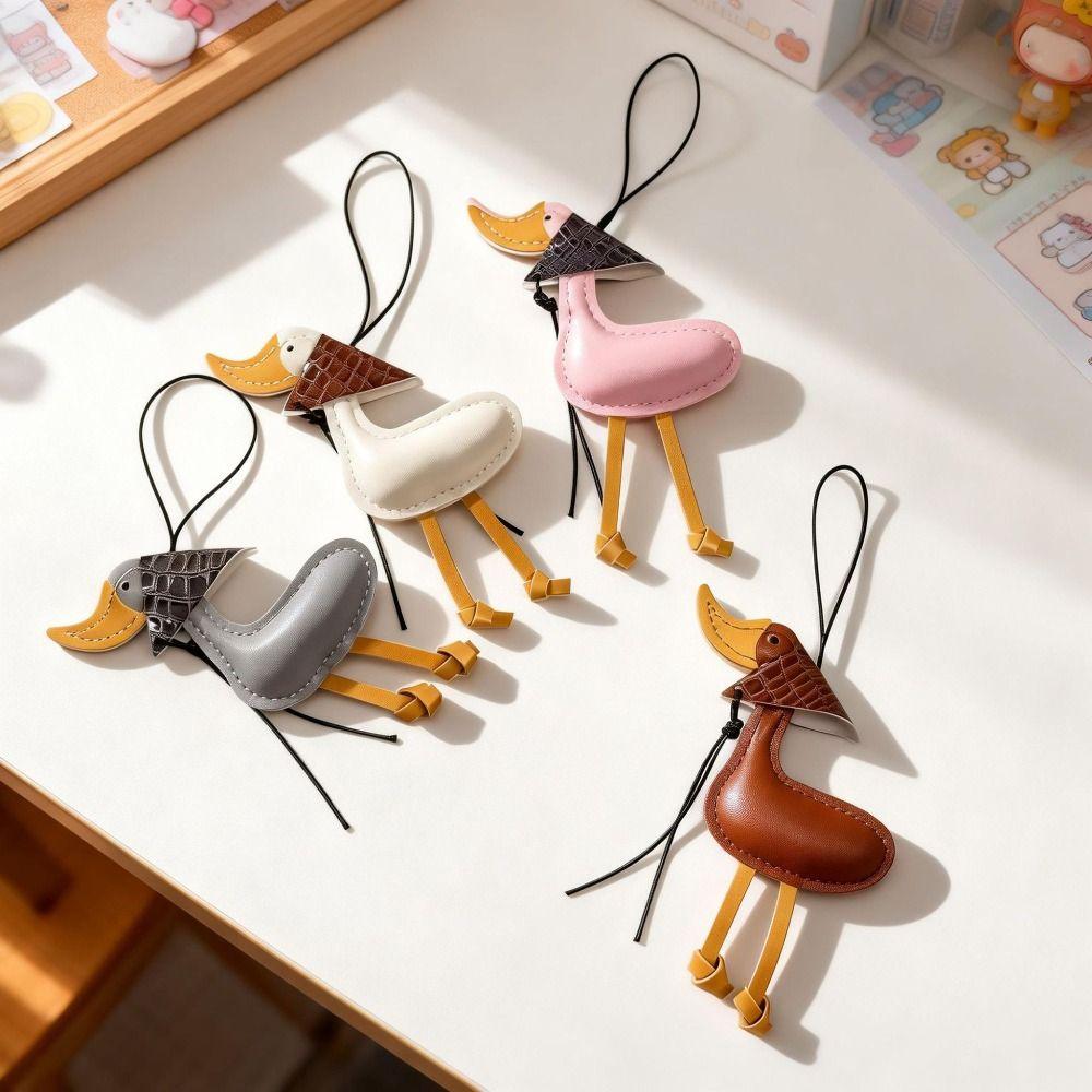 Hanger Pu Leather DuckKeychain Cartoon Bag Charm Cute Scarf Duck Pendant Women