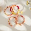 Ingemark Boho Polymer Clay Chain Bracelets Set for Women Starfish Conch Flower Imitation Pearl Elastic Bangles Aesthetic Jewery