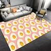 Cute Fried Egg Pattern Carpet with Pink Background for Home Decor Suitable for Use As an Anti-slip for Living Room Bedroom Sofas